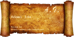 Adami Ida névjegykártya